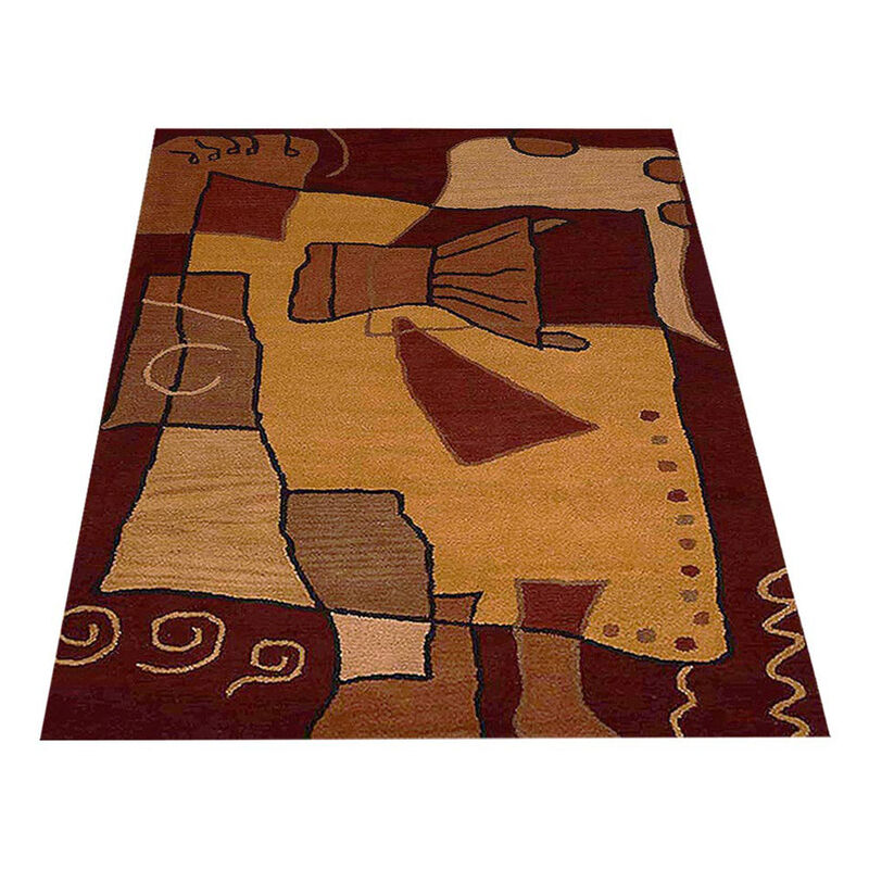 RUGSOTIC CARPETS HAND TUFTED WOOL ECO-FRIENDLY AREA RUGS  - 8'x11', Rectangle Shape, Multicolor, Abstract Modern Design, High Pile Thick Handmade Area Rugs for Living Room, Bed Room (K00694)