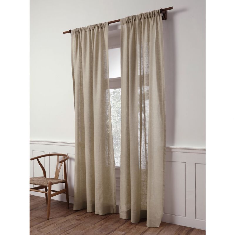Solino Home 100% Pure Linen Sheer Curtain for Thanksgiving, Christmas