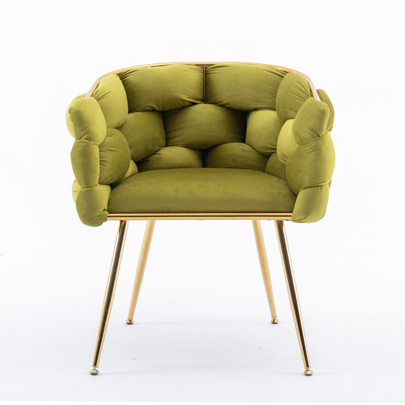 Olive Green Velvet Leisure Sofa Chair