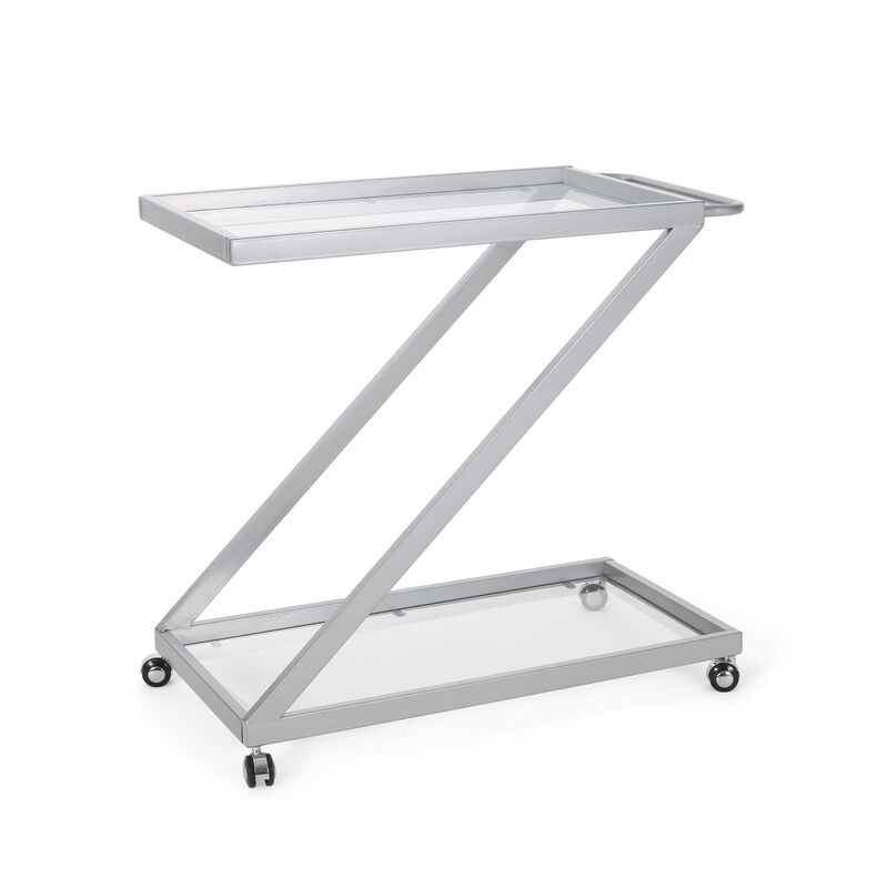 Small Bar Cart with Handle, Compact Serving Cart for Drinks & Coffee