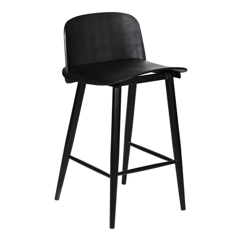 Moe's Home Collection LOOEY COUNTER STOOL BLACK-SET OF TWO