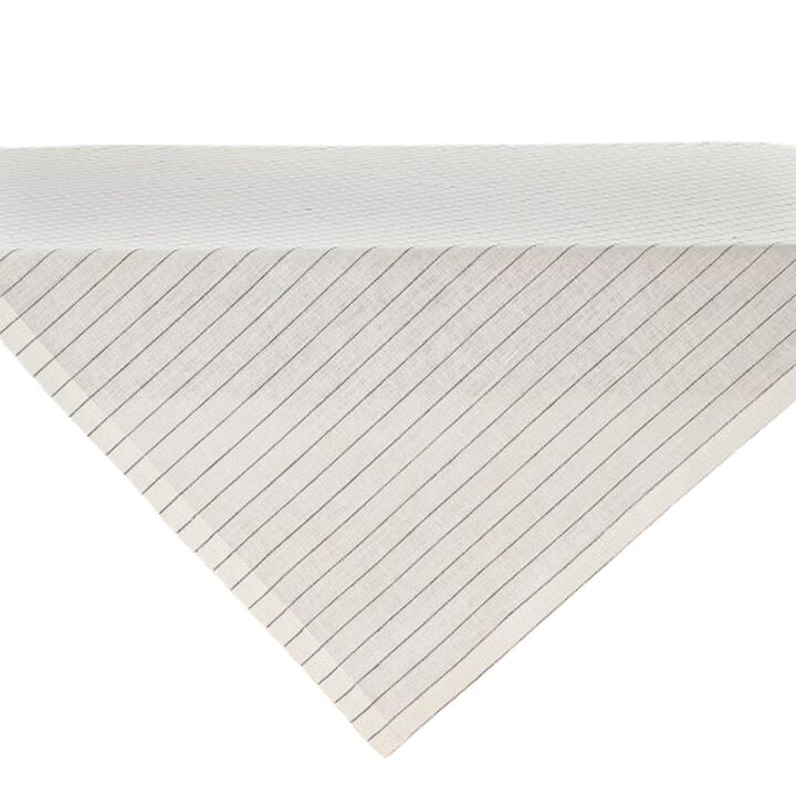 Solino Home 100% Pure Linen Table Throw 52 x 52 Inch | Pinstripe for Valentines