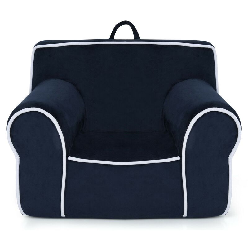 Upholstered Kids Sofa with Velvet Fabric and High-Quality Sponge