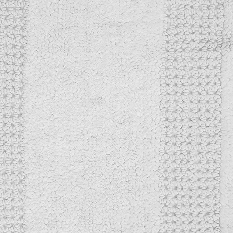 Perthshire Platinum Collection Cotton Bath Rug Racetrack Design Skid Resistant Comfortable Absorbent 20" X 30" Ivory