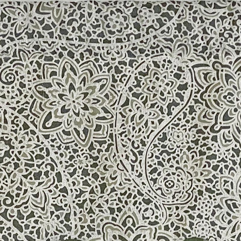 RLF Home Stella Paisley Regal Valance Pewter Gray. 3" Rod Pocket 50"W x 17"L