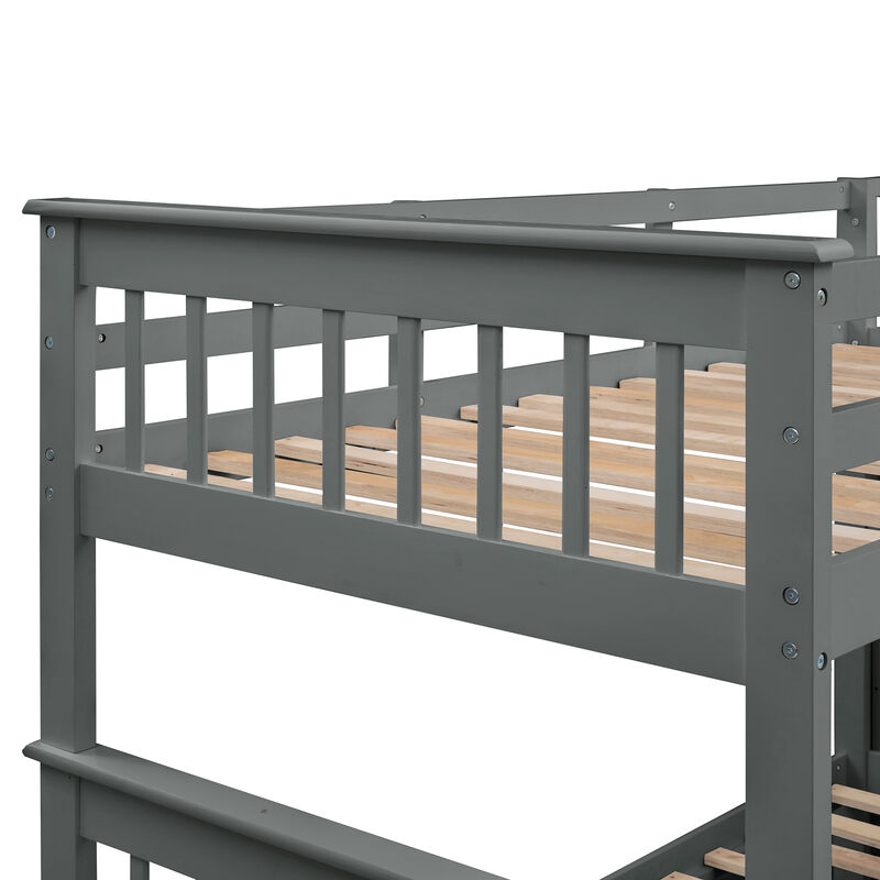 Merax Bunk Bed with Trundle and Guard Rail