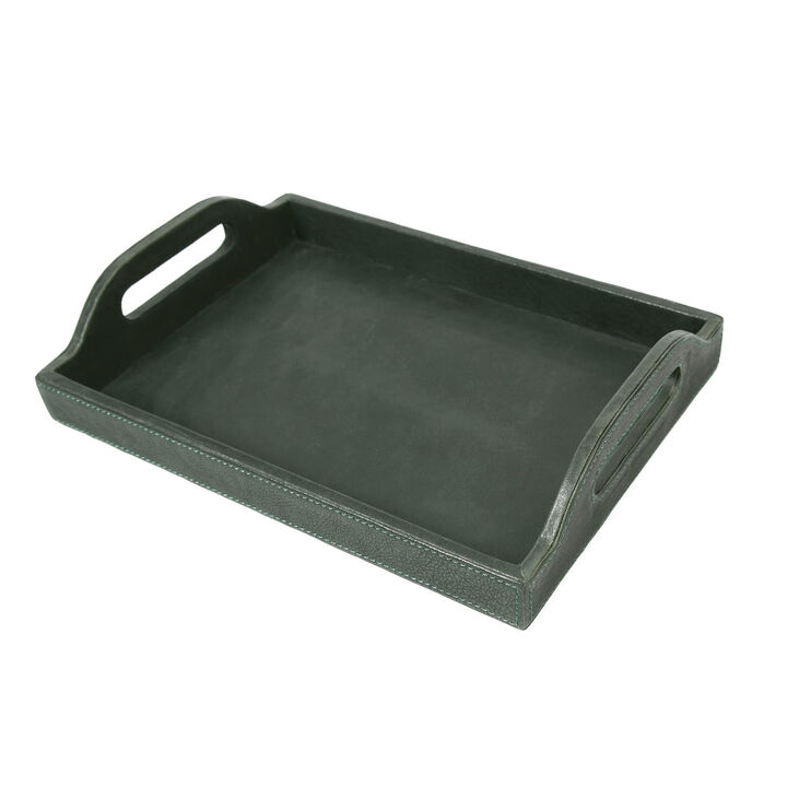 Ombra Leather Serving Tray -  Green