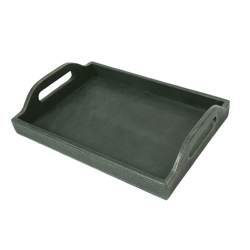 Ombra Leather Serving Tray -  Green
