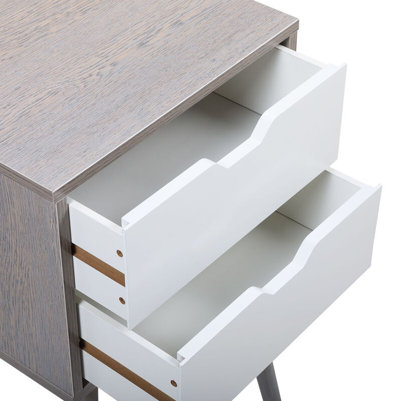 Streamdale Gray 2-Drawer Bedside Tables (Set of 2)