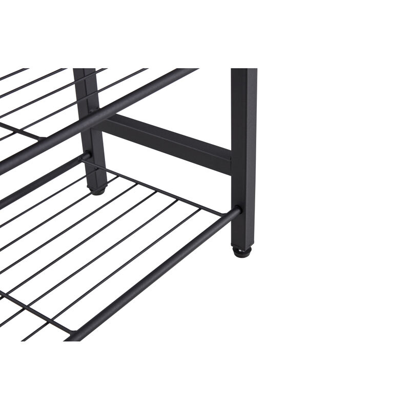 4-Tier Metal Shoe Rack, Modern Multifunctional Shoe Storage Shelf with MDF Top Board, 1 pc per carton