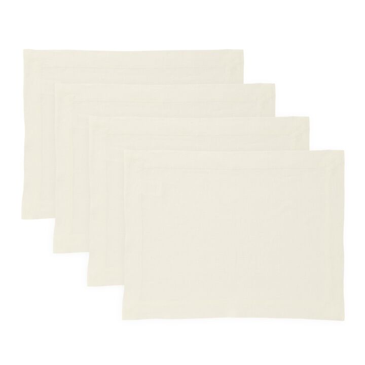 Solino Home 100% Pure Linen Placemats  Set of 4, 14 x 19 Inch | Sonoma
