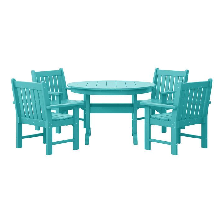 WestinTrends 5-Piece HDPE Outdoor Patio Chair and Round Table Dining Set