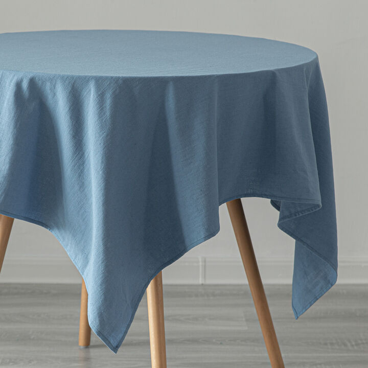 Deerlux 100% Pure Linen Washable Tablecloth Solid Color, 52" x 52" Square White