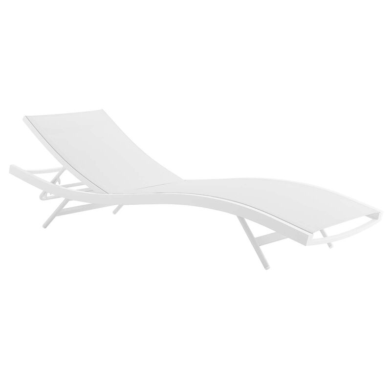 Glimpse Outdoor Patio Mesh Chaise Lounge Chair - White White