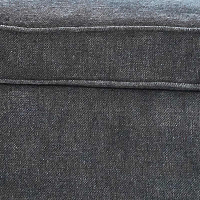 38 Inch Modern Ottoman, Smooth Gray Chenille Fabric, Plush Cushioned Seat-Benzara