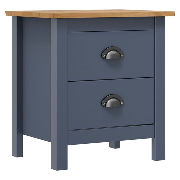 vidaXL Bedside Cabinet Hill White 18.1"x13.8"x19.5" Solid Pine Wood