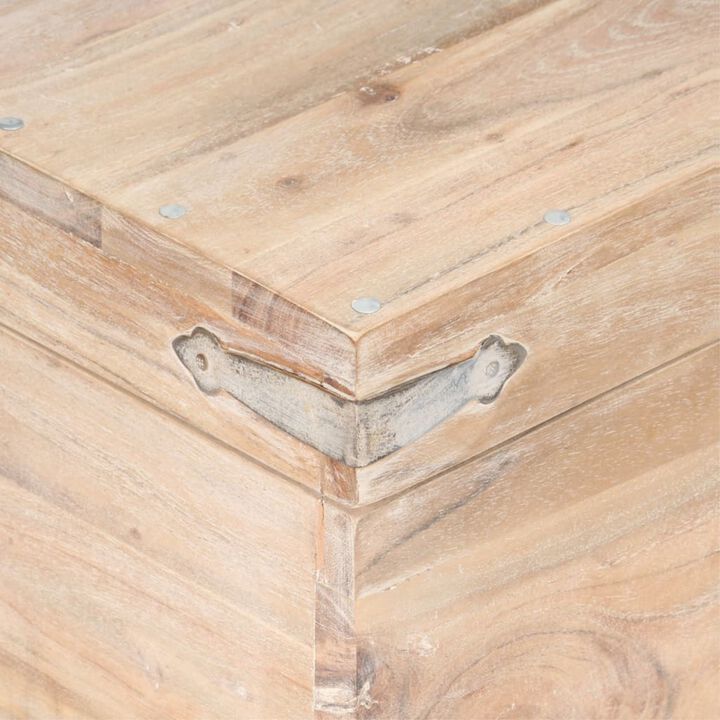 vidaXL Chest 15.7"x15.7"x15.7" Solid Acacia Wood