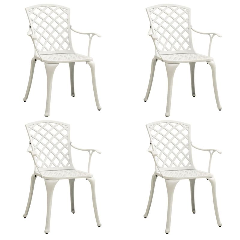 vidaXL 5 Piece Bistro Set Cast Aluminum White