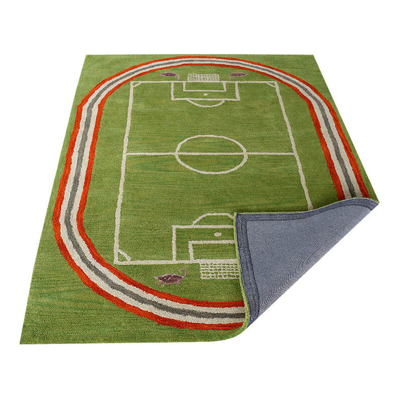 RUGSOTIC CARPETS HAND TUFTED WOOL ECO-FRIENDLY AREA RUGS  - 5'x8', Rectangle Shape, Green, Kids Design, High Pile Thick Handmade Anti Skid Area Rugs for Living Room, Bed Room (K03012)