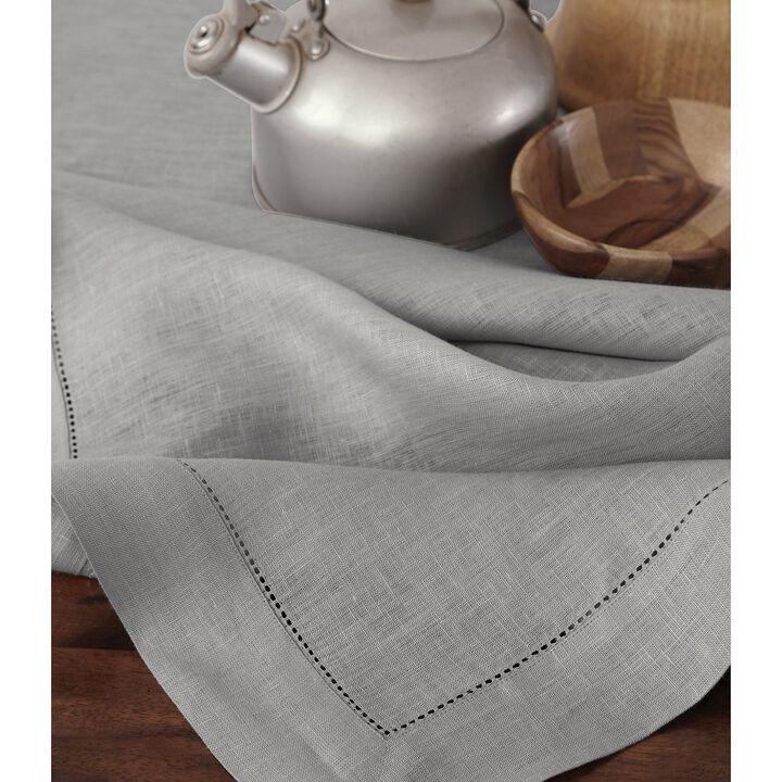 Solino Home 100% Pure Linen Tablecloth | Classic Hemstitch