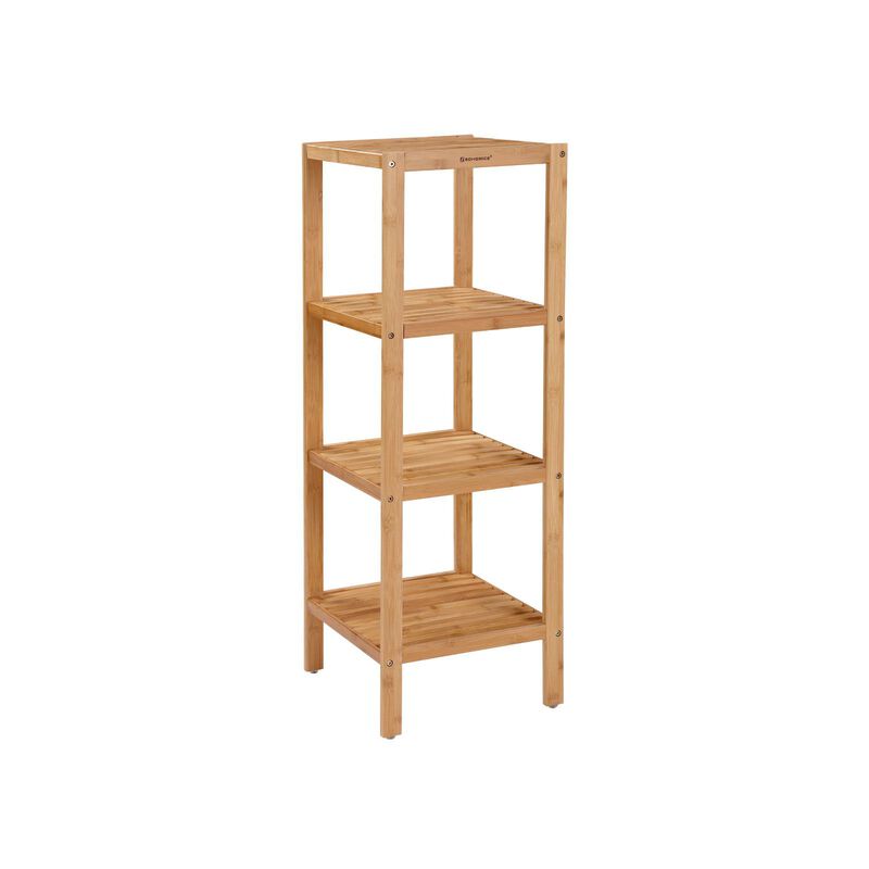 Stylish 4-Tier Bamboo Storage Rack for Bathroom Shelving
