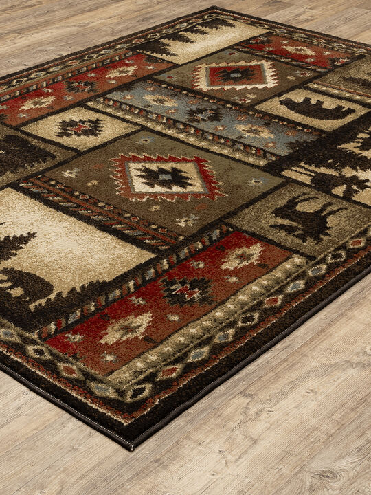 Woodlands 7'10" x 10' Black Rug