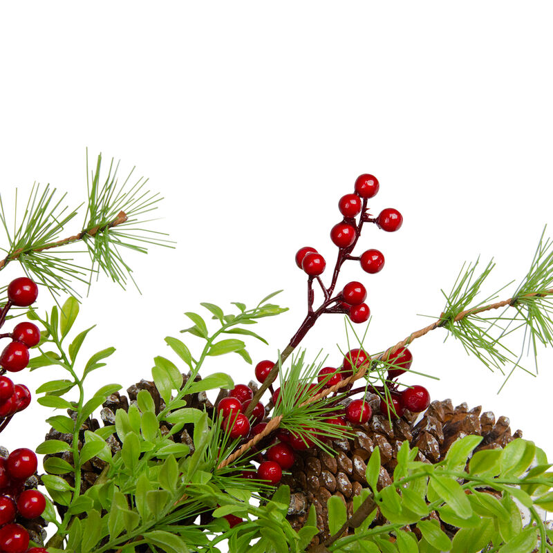 Frosted Pine Cones and Berries Artificial Christmas Wreath - 18-Inch  Unlit