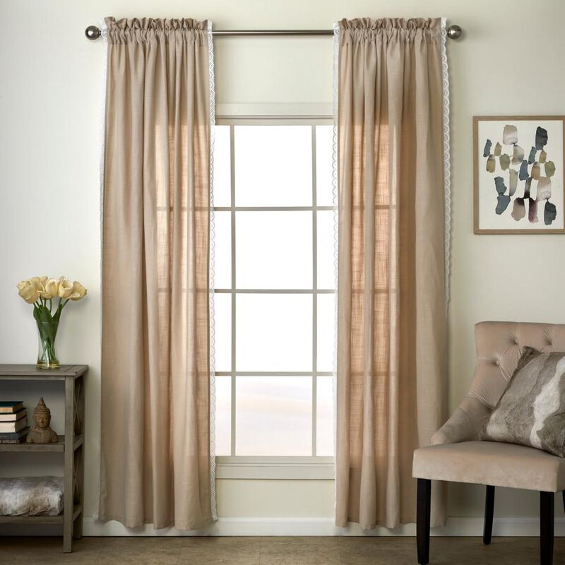 SKL Home By Saturday Knight Ltd Catherine Crochet Window Curtain Panel Pair - 2-Pack - 104X84", Tan