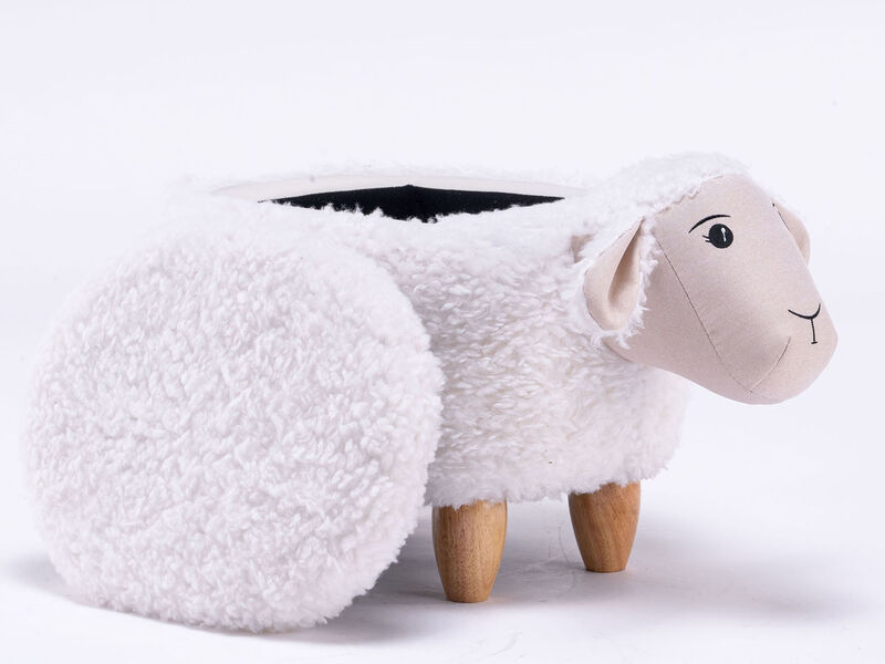 White Sheep Storage Ottoman