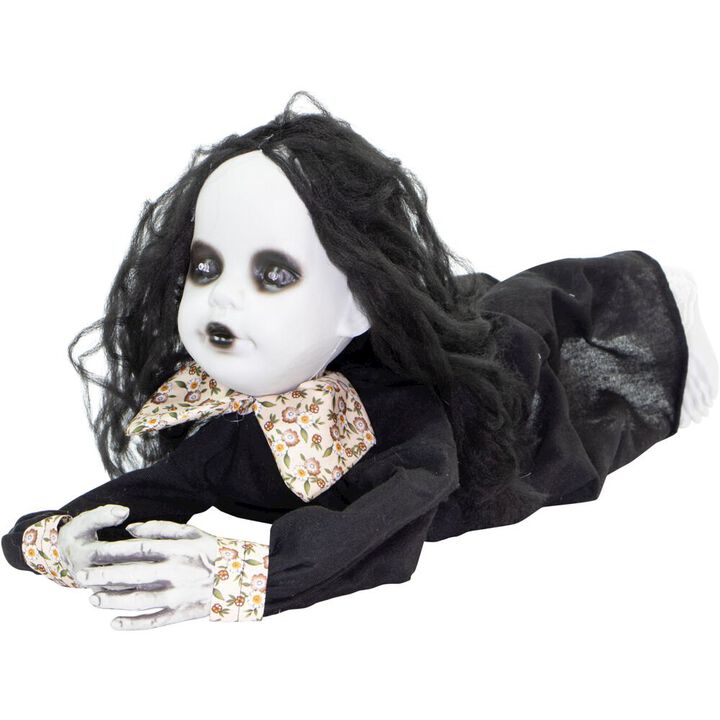 Haunted Hill Farm 29 Animated Crawling Girl in Black Dress