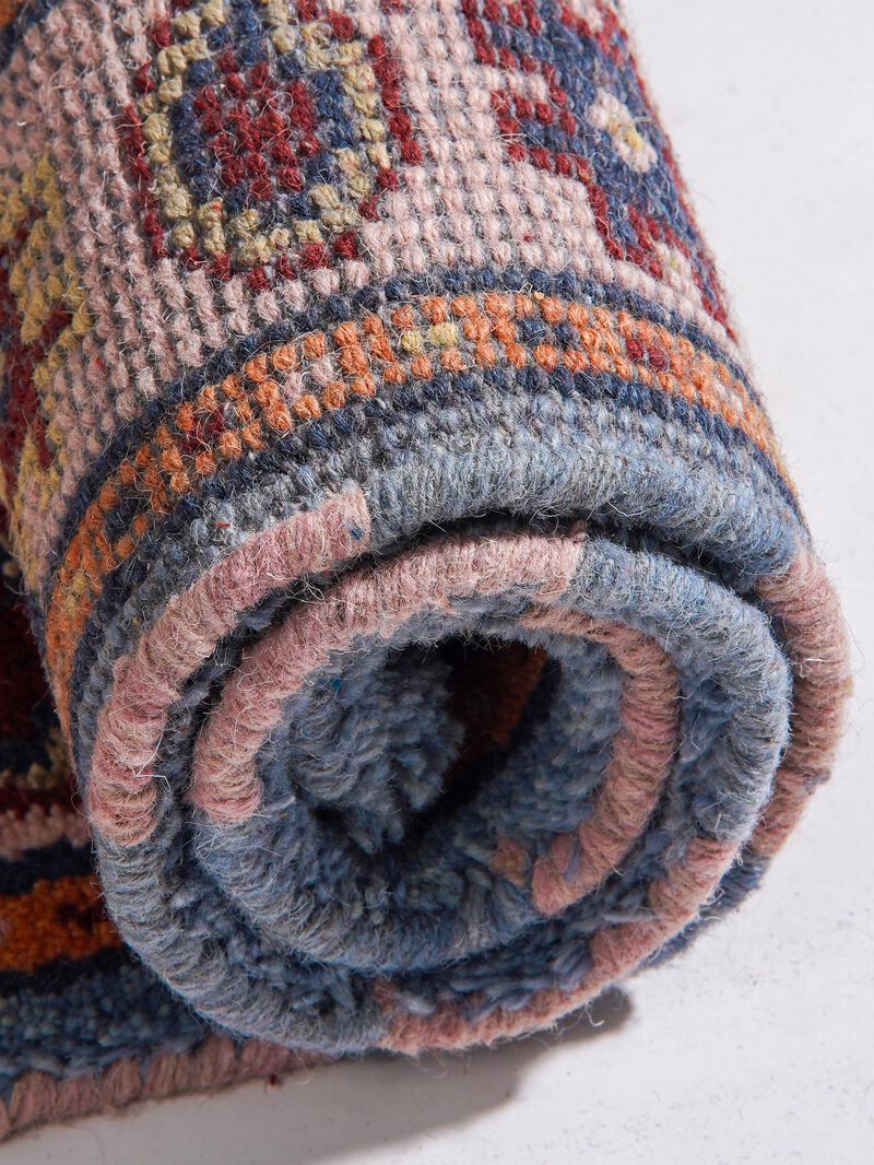 RUGSOTIC CARPETS HAND KNOTTED WOOL & SILK ECO-FRIENDLY ORIENTAL AREA RUGS  - 2'6''x10', Runner Shape, Aqua Cream Color, Classic Oriental Traditional , Low Pile Handmade Area Rugs (AF0117)