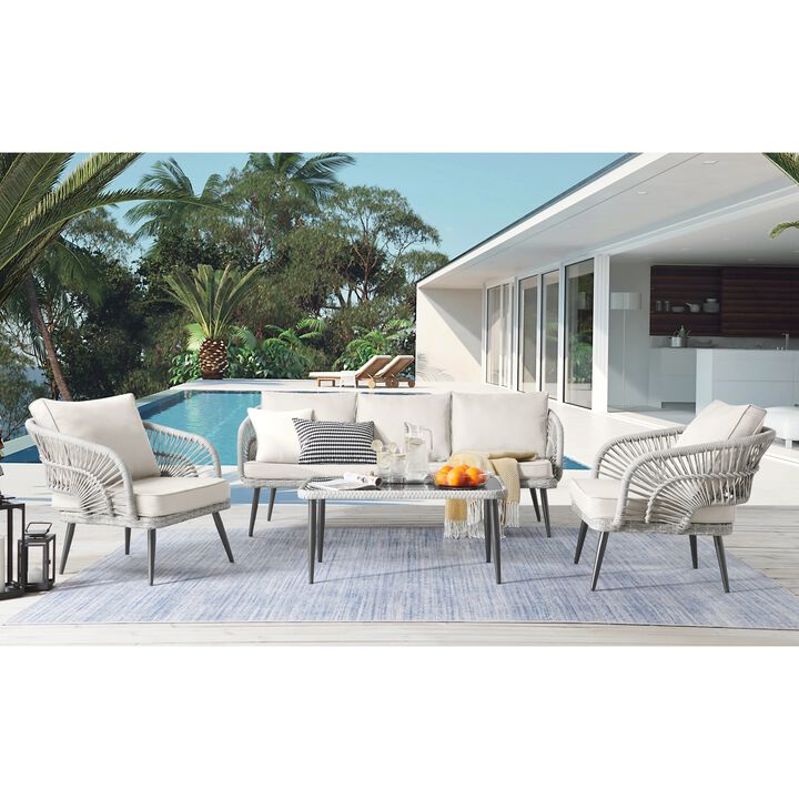 Inspired Home Arsema  Outdoor 4pc Seating Group