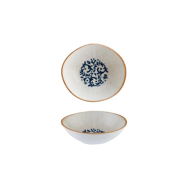 Viento 7" x 6.5" x h:2" 17 oz. Organic Decorated Porcelain Bowl (Set of 4)