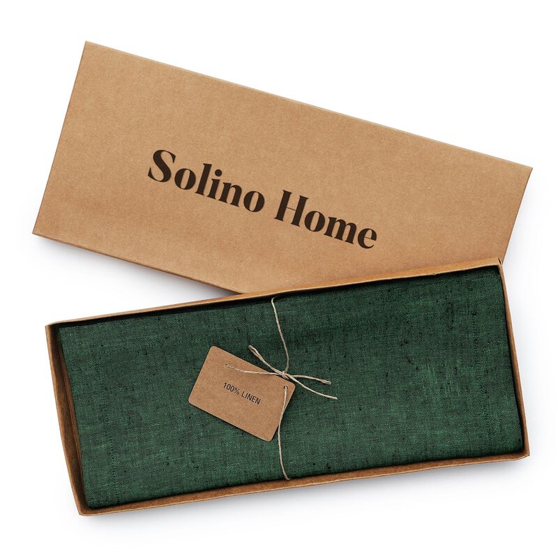 Solino Home 100% Pure Linen Table Runner | Athena for Thanksgiving, Christmas