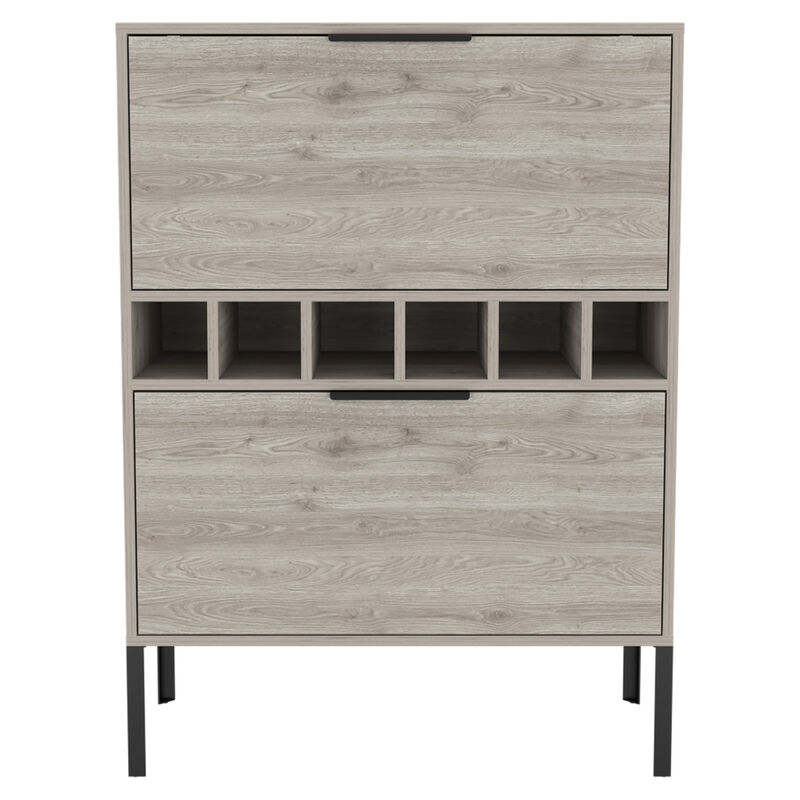 Winthrop 6-Bottle Rectangle Bar Cabinet Light Grey
