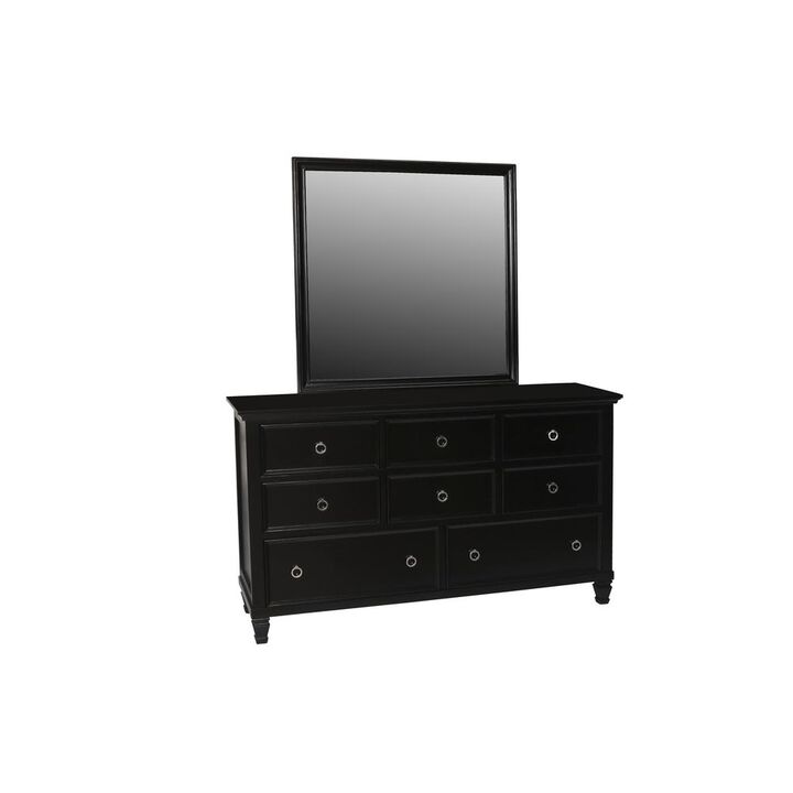 New Classic Furniture Furniture Tamarack 8-Drawer Wood Dresser with Mirror in Black