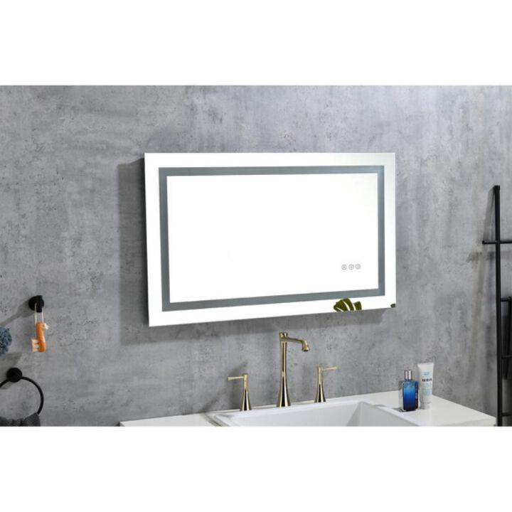 LED Lighted Bathroom Wall-Mounted Mirror High Lumen, Anti-Fog, and Dimmer Function for a Clear, Customized Reflection