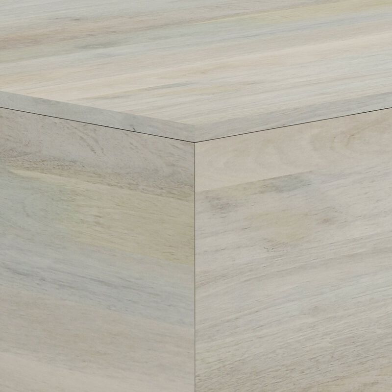 Simpli Home Abba Solid Mango Wood  Square Coffee Table In White Wash