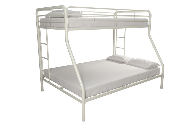 Atwater Living Cassia Twin over Full Metal Bunk Bed with Two Ladders and Safety Railings