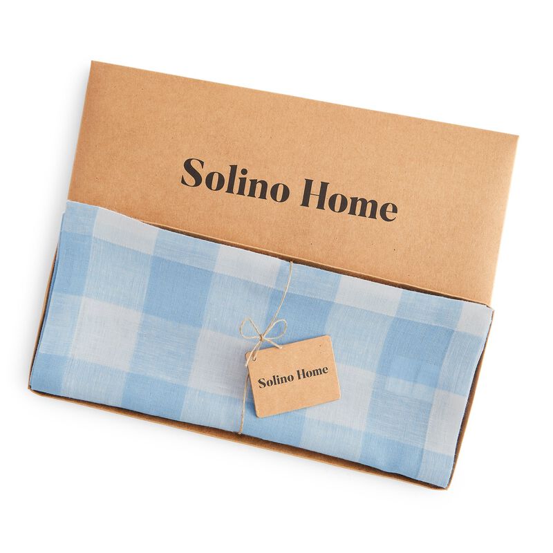 Solino Home 100% Pure Linen Table Runner | Buffalo Check for Thanksgiving, Christmas