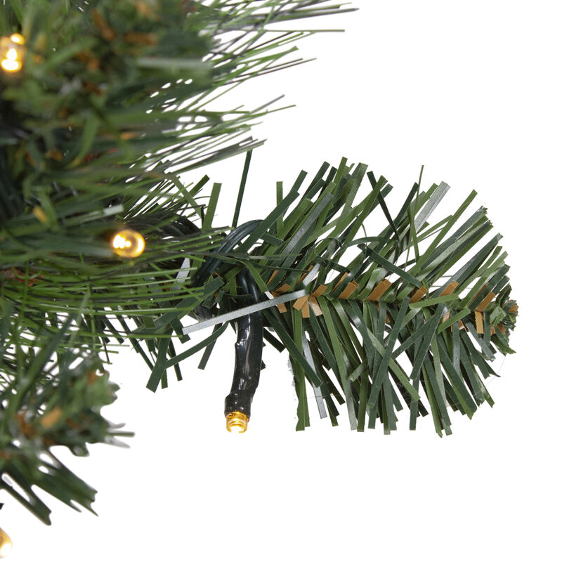 6' x 12" Pre-Lit Plaid Bows and Red Berries Artificial Christmas Garland - Warm White Lights