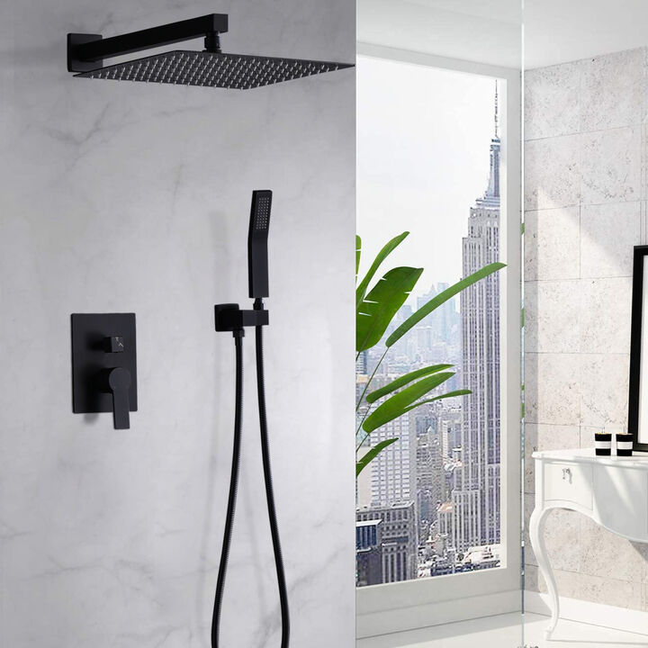 12 Inch Bathroom Rain Shower Combo Set With Hand Shower
