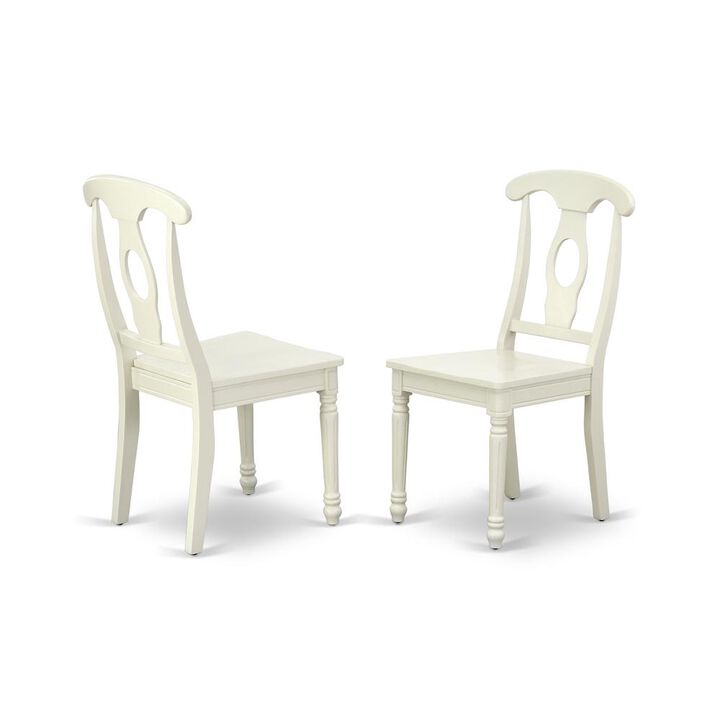 East West Furniture Dining Room Set Linen White, AVKE7-LWH-W
