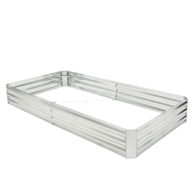 Metal Galvanized Raised Garden Bed with Open-Ended Base