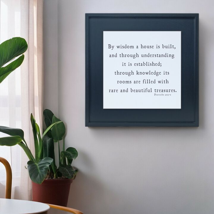 Proverbs 24 Wooden Sentiment Plaque – Inspirational Bible Verse Wall Art for Home, Office, and Religious Decor