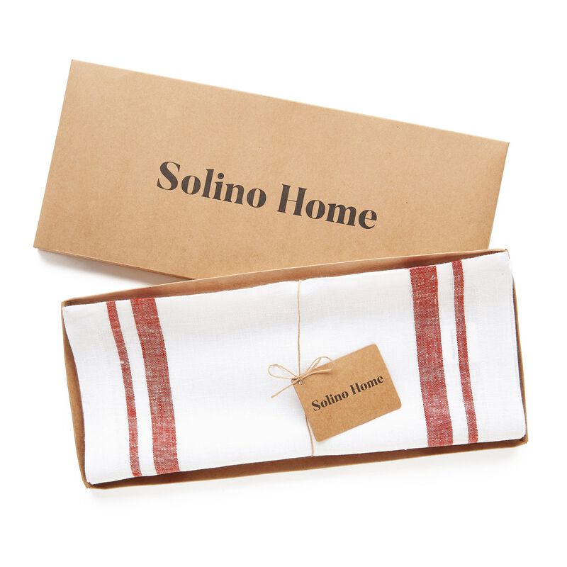 Solino Home 100% Pure Linen Table Runner | French Stripe