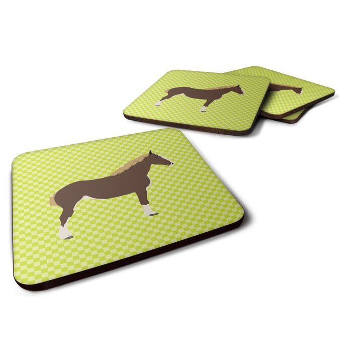 Caroline's Treasures Percheron Horse Green Decorative Coasters, 3.5, Multicolor