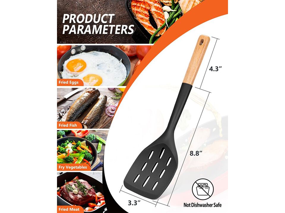 Badiano Pack of 2 Silicone Spatula, Non Stick Cooking Utensil Set