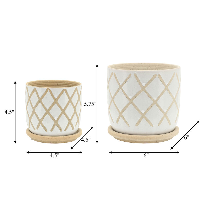 Cross Planter with Saucer Set