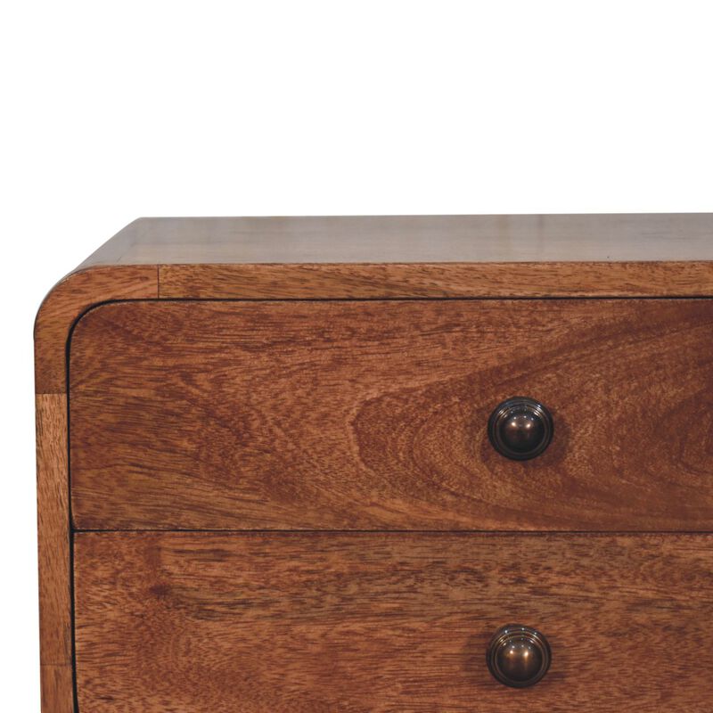 Artisan Furniture Solid Wood Curved Honey Caramel Bedside